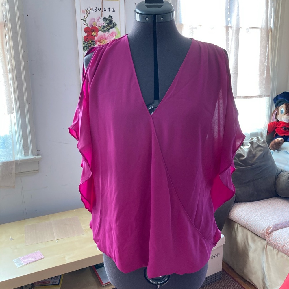 Cold shoulder draped blouse